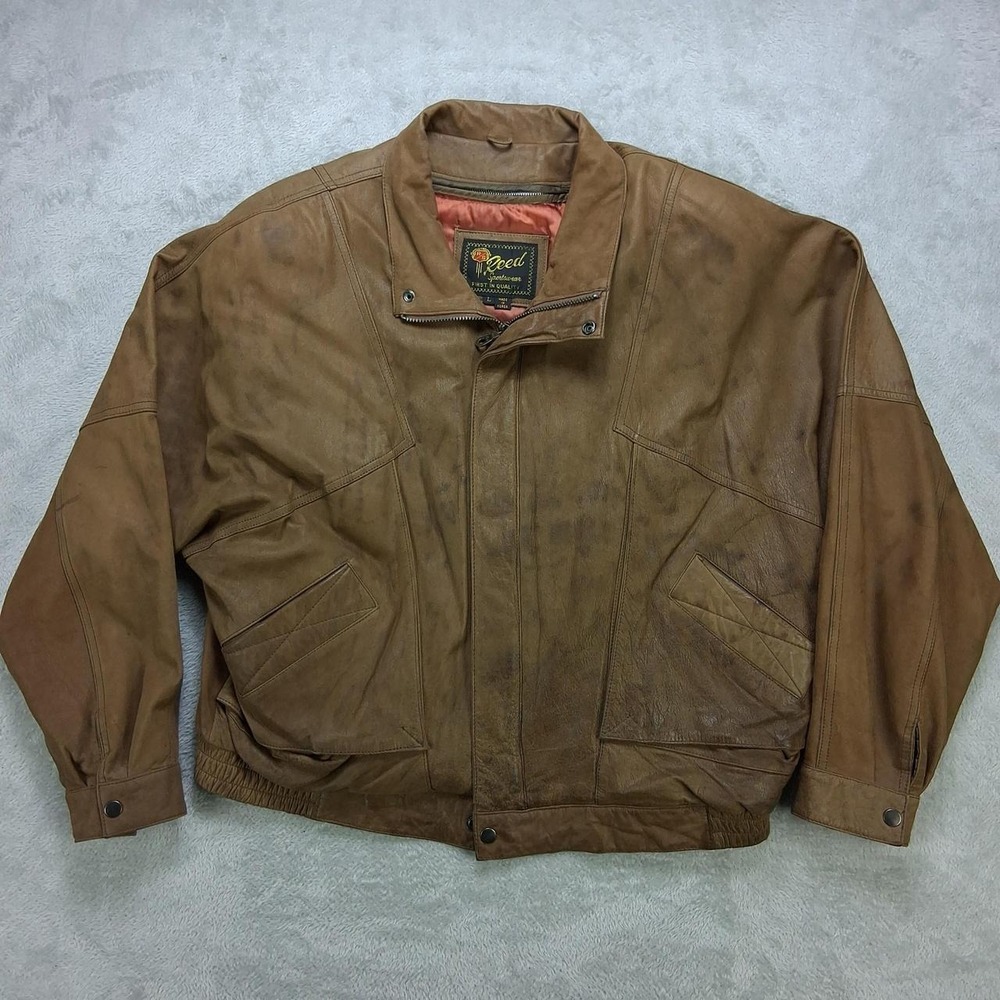 Reed Sportswear Vintage Brown Leather Jacket Thinsulate Insulated Mens Large